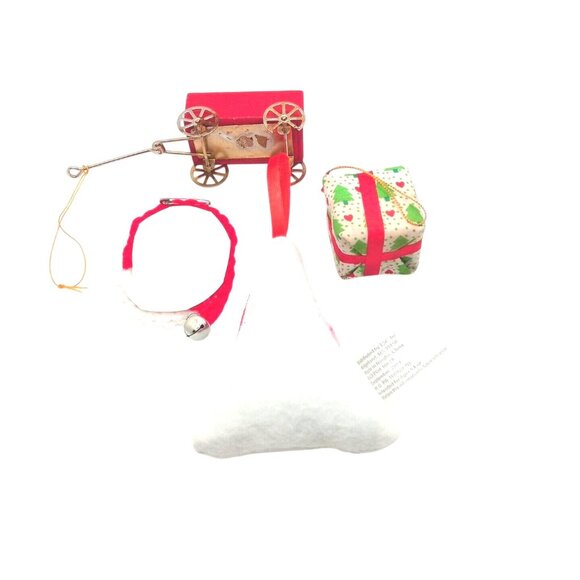 Christmas Ornaments Lot of 4 Various Holiday Season Decor Gift Topper Vintage - Picture 3 of 4